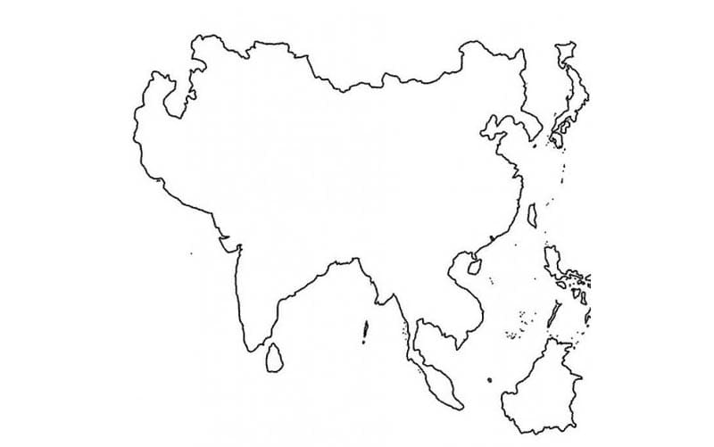 Tomt Asien-kort Tegninger til Farvelægning