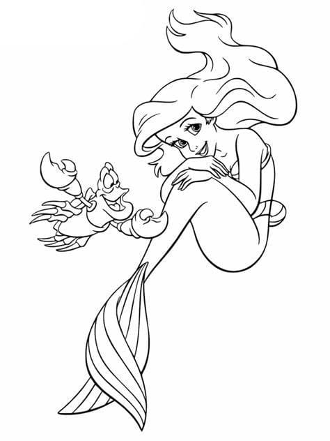 Ariel omrids Tegninger til Farvelægning