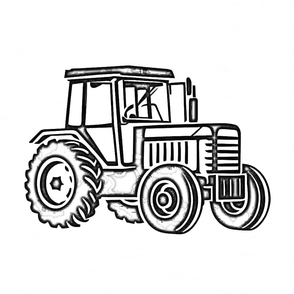 Fin traktor Tegninger til Farvelægning