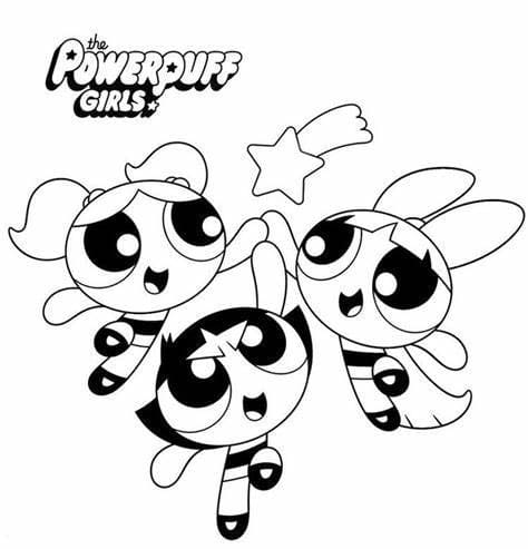 Gratis Powerpuff pigerne Tegninger til Farvelægning