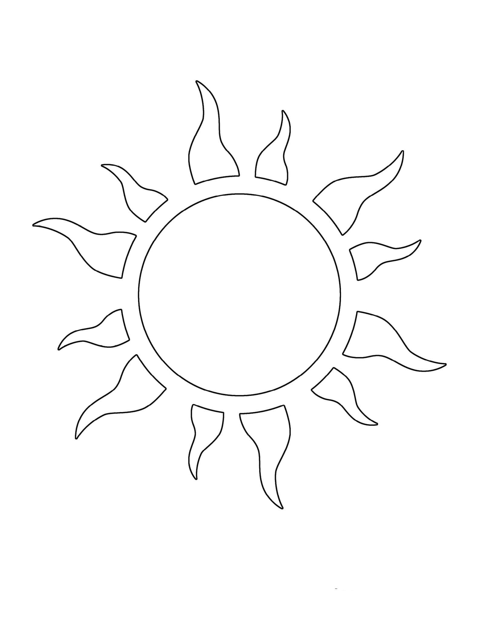 Gratis sol JPG Tegninger til Farvelægning