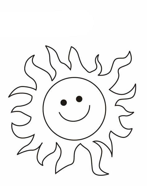 Gratis solbillede Tegninger til Farvelægning