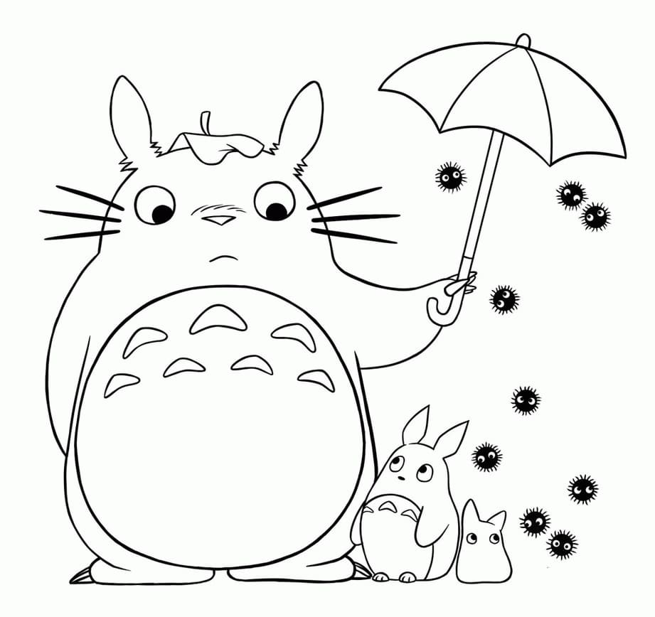 Gratis Totoro-billede Tegninger til Farvelægning