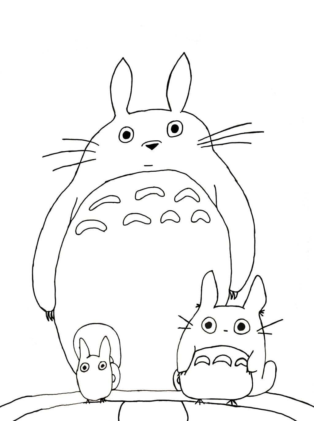 Gratis Totoro Tegninger til Farvelægning