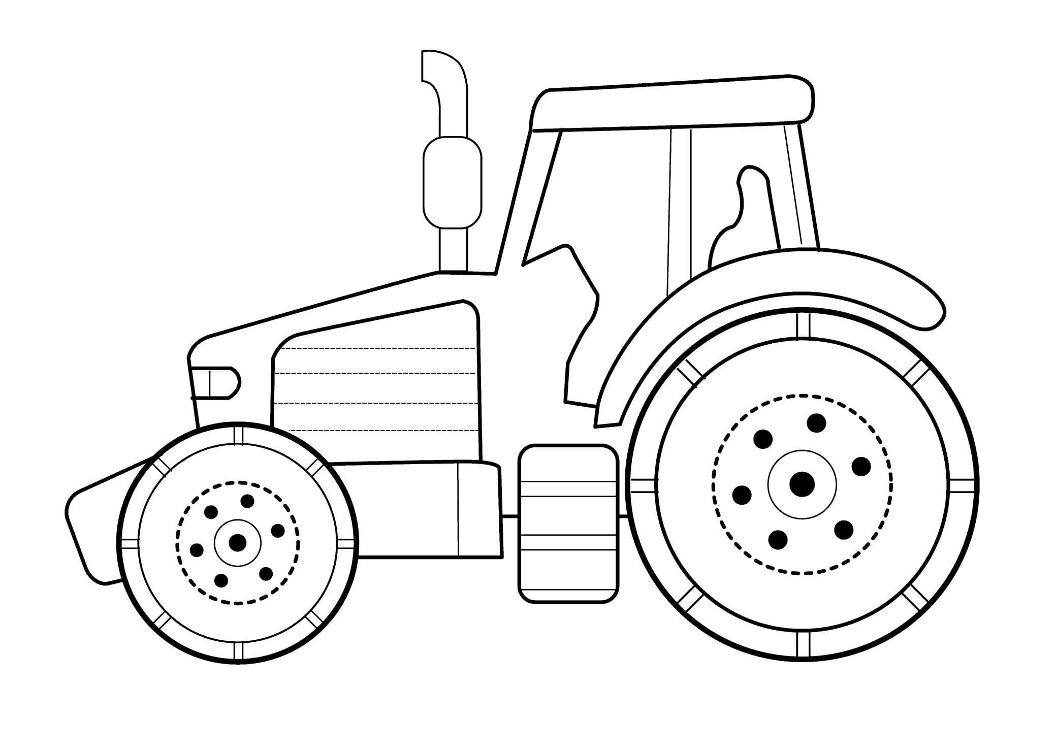 Gratis traktor billede omrids Tegninger til Farvelægning