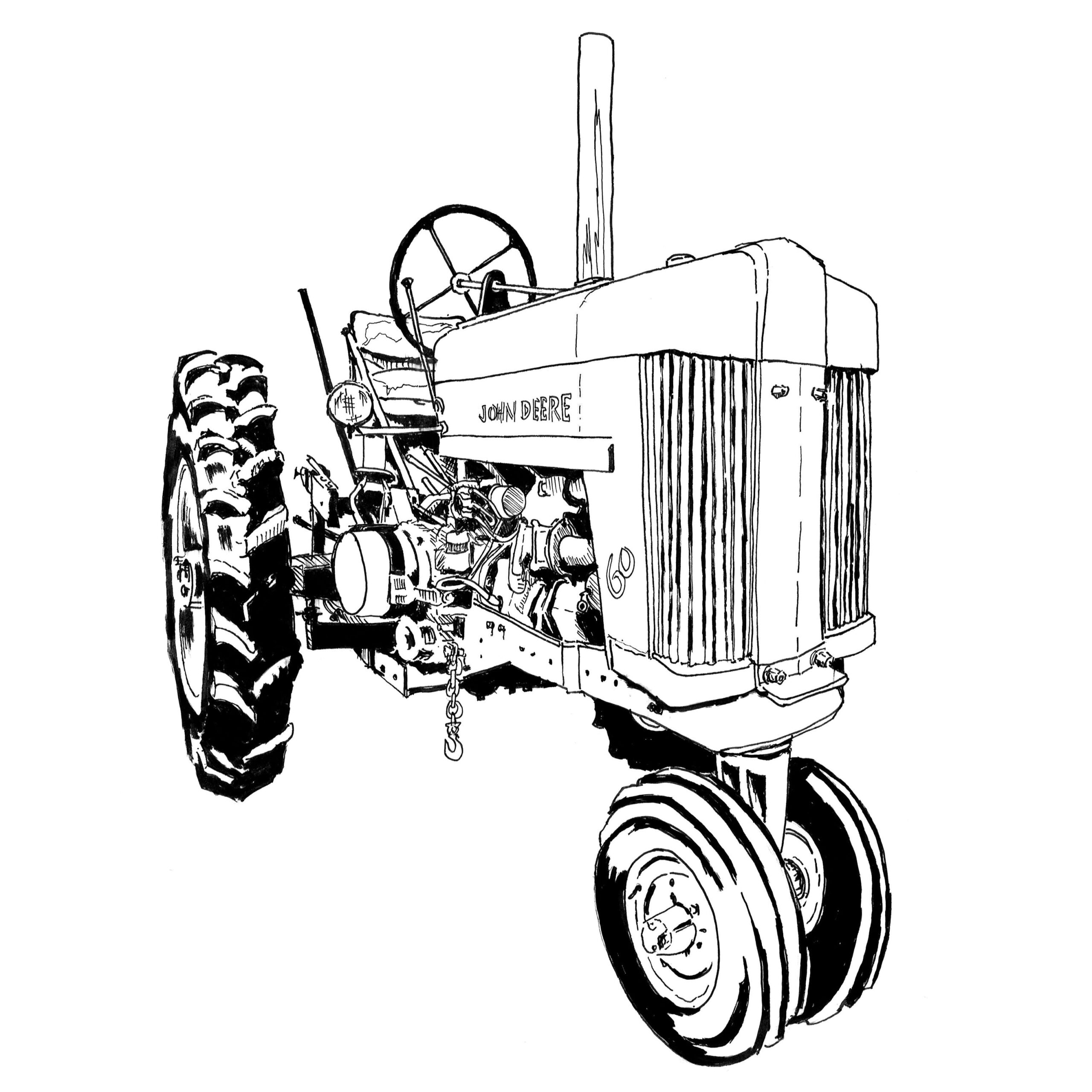 Gratis traktorbillede Tegninger til Farvelægning