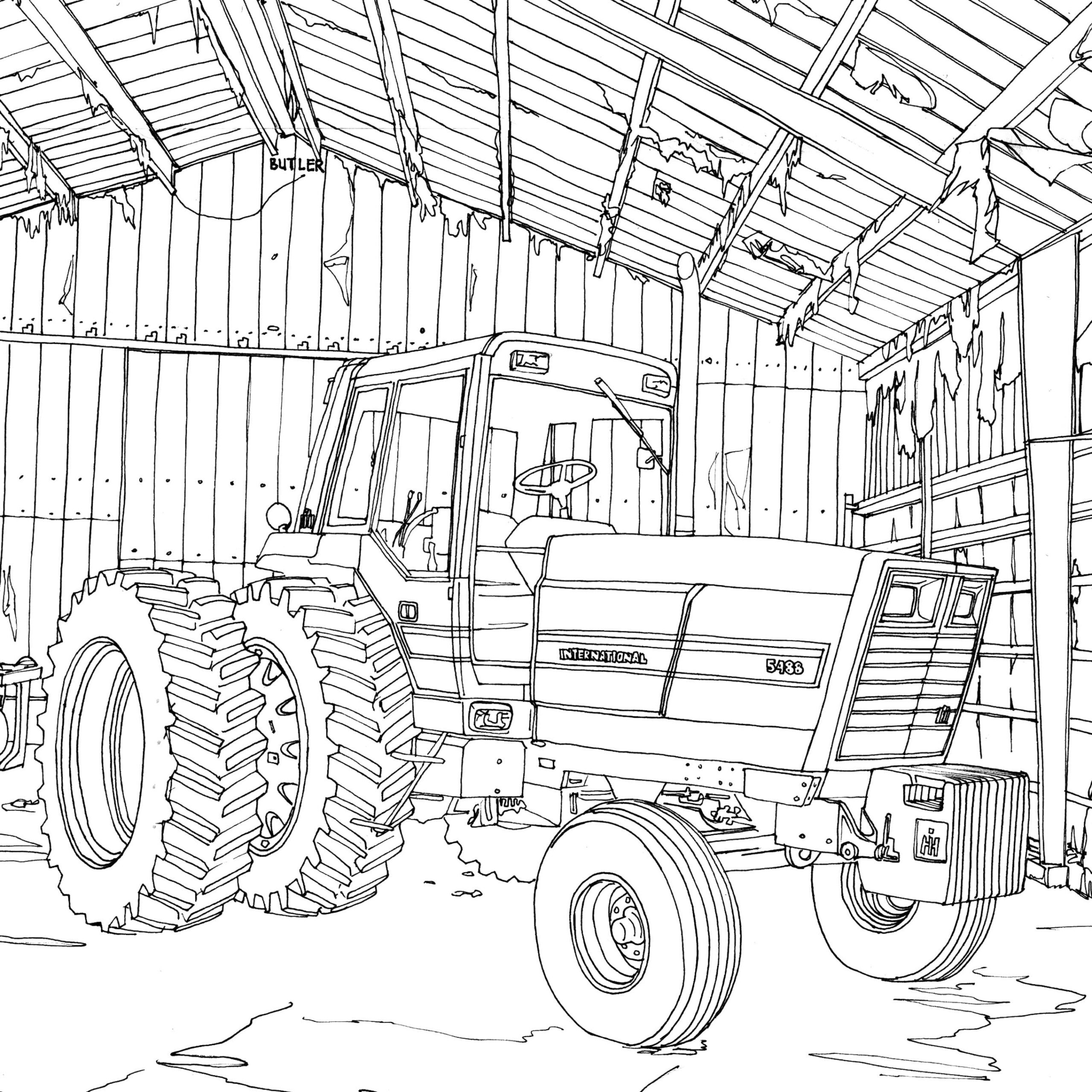 Gratis udskriveligt traktorbillede Tegninger til Farvelægning