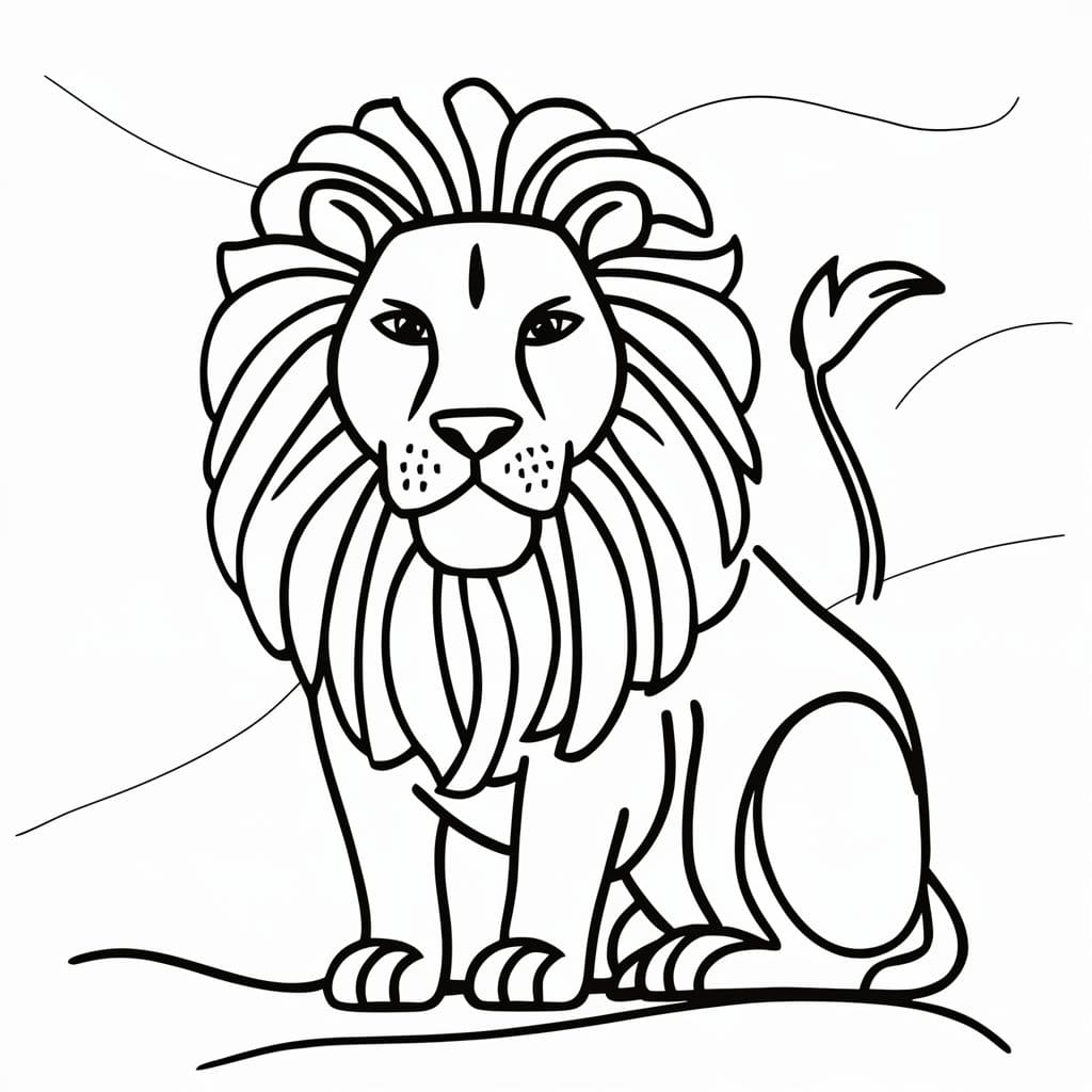 Grundlæggende løve Tegninger til Farvelægning