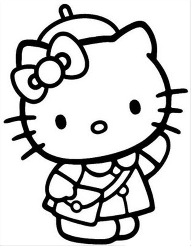 Hello Kitty Bæretaske Tegninger til Farvelægning