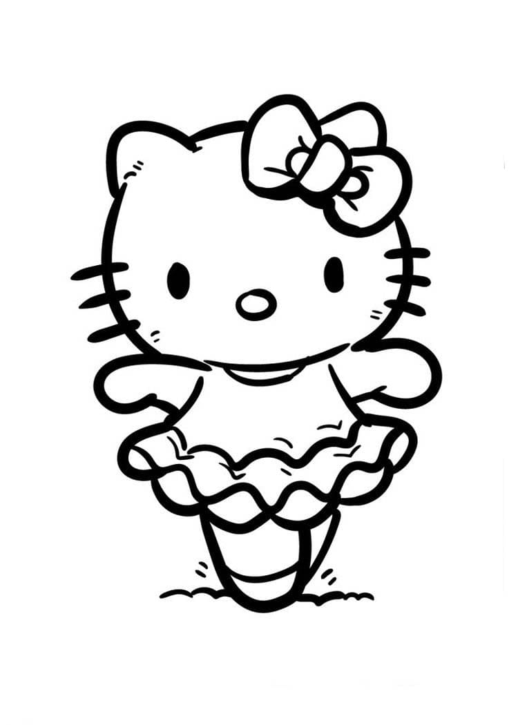Hello Kitty Dans Tegninger til Farvelægning