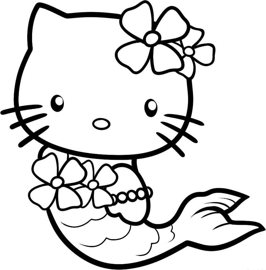 Hello Kitty Havfrue Tegninger til Farvelægning