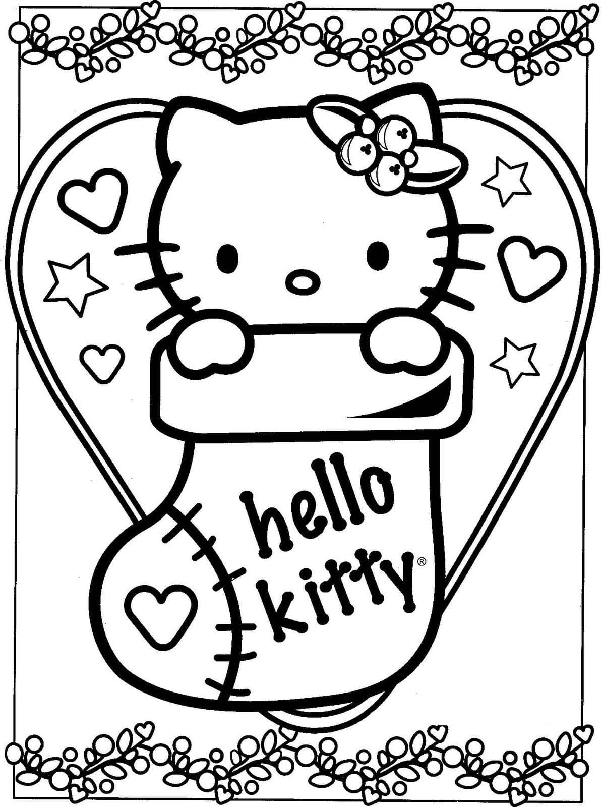 Hello Kitty I Sok Tegninger til Farvelægning