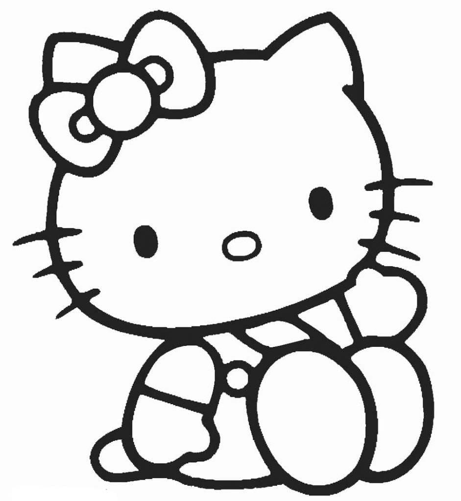 Hello Kitty Sidder Tegninger til Farvelægning