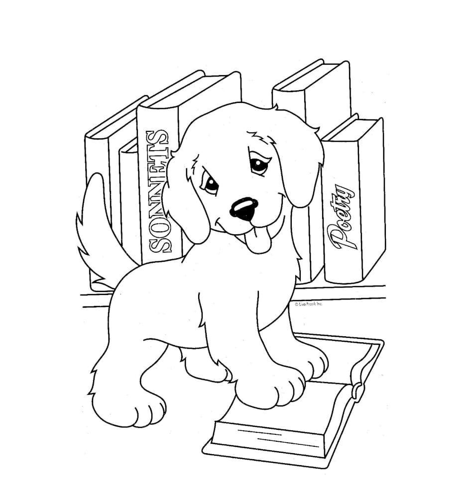 Hunde Læsebog Tegninger til Farvelægning