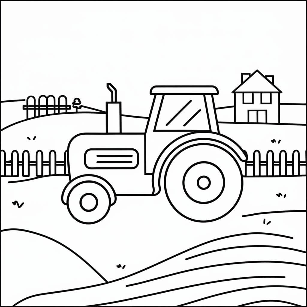 Lette traktorer i marken Tegninger til Farvelægning