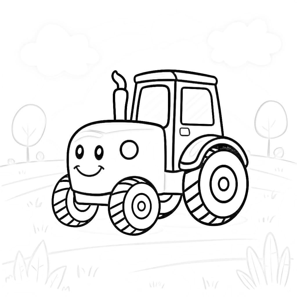 Lette traktorer smiler Tegninger til Farvelægning