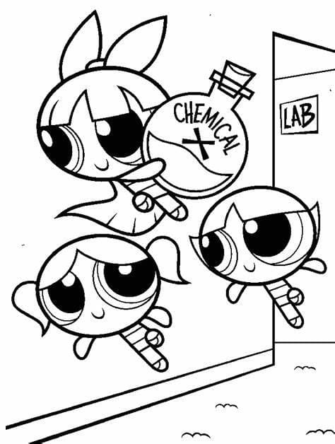 Printable powerpuff outline pigerne Tegninger til Farvelægning