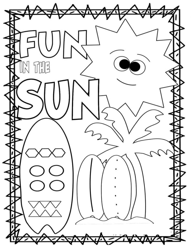 Sjov i solen Tegninger til Farvelægning