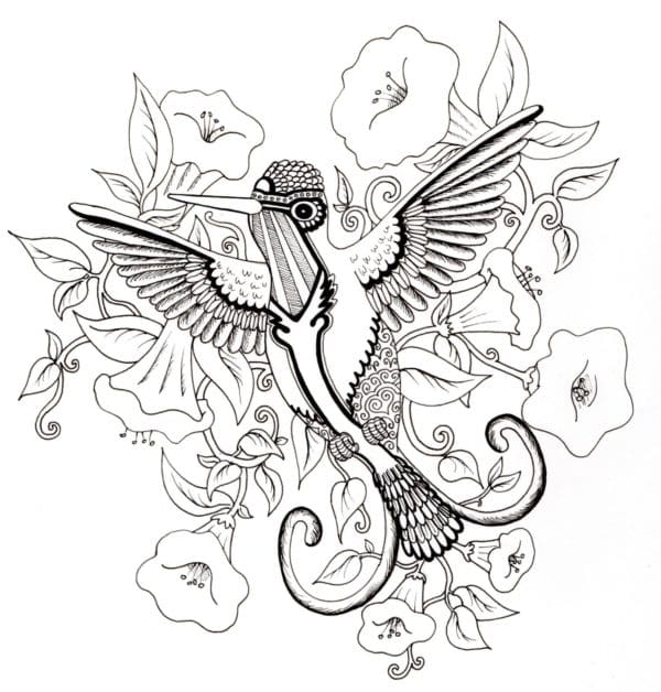 Smuk fugl efterår Tegninger til Farvelægning