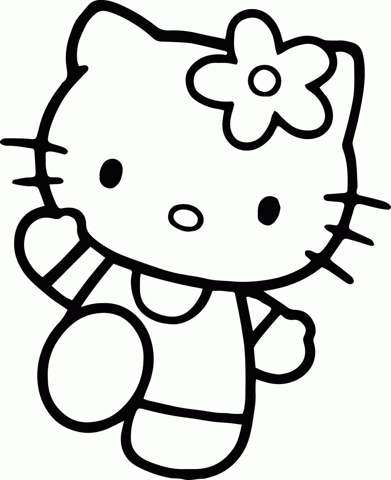 Søde Hello Kitty Tegninger til Farvelægning