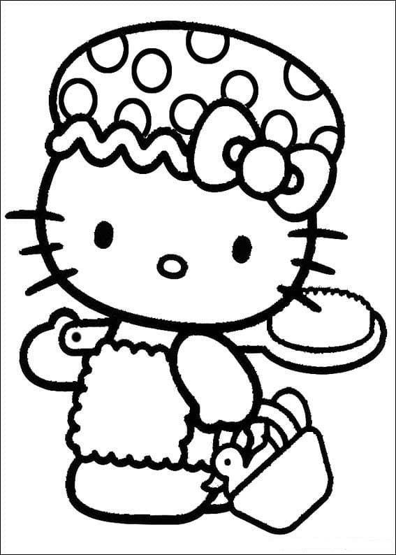 Sode Hello Kitty Tegninger til Farvelægning