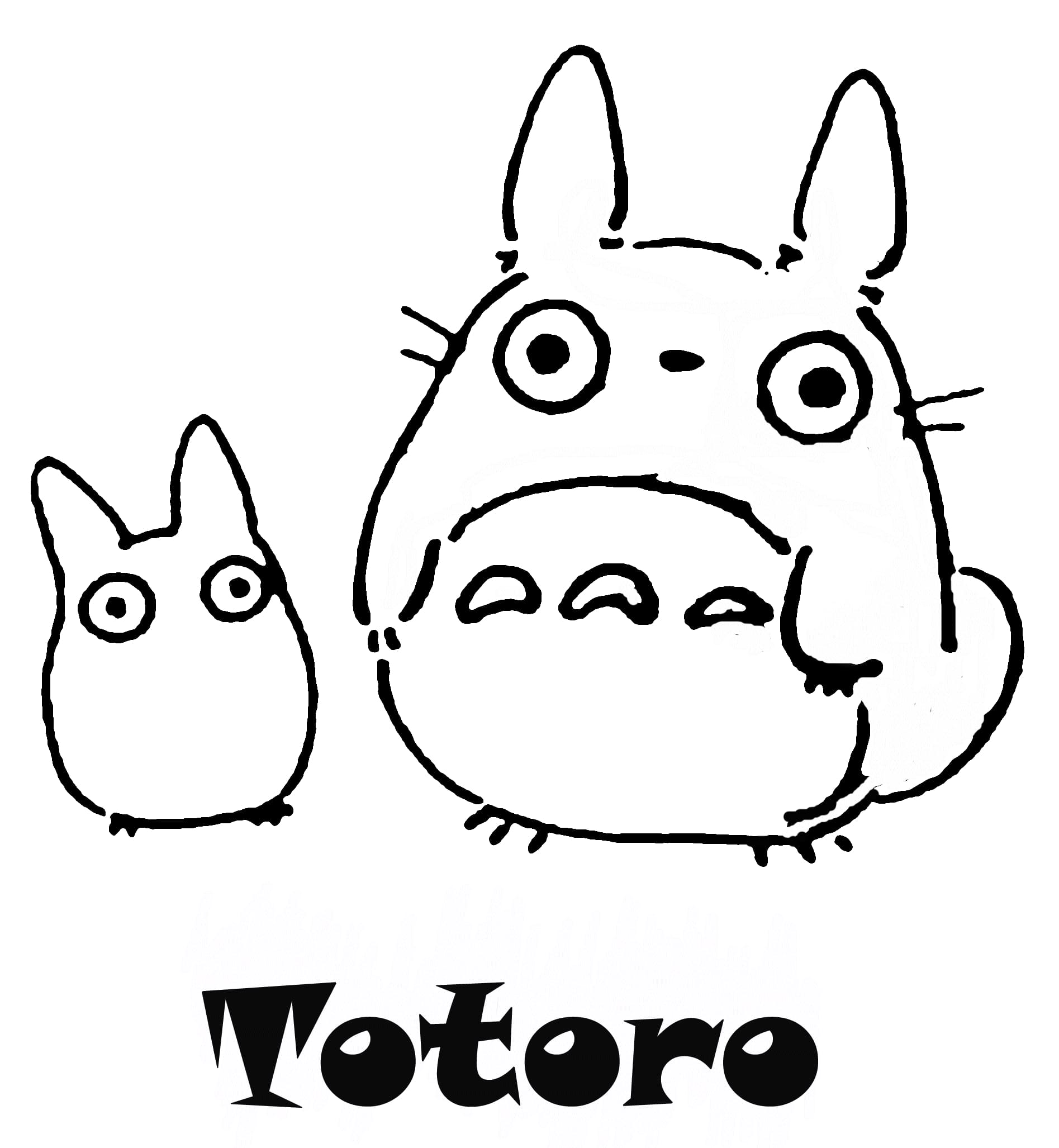 Søde Totoro Tegninger til Farvelægning