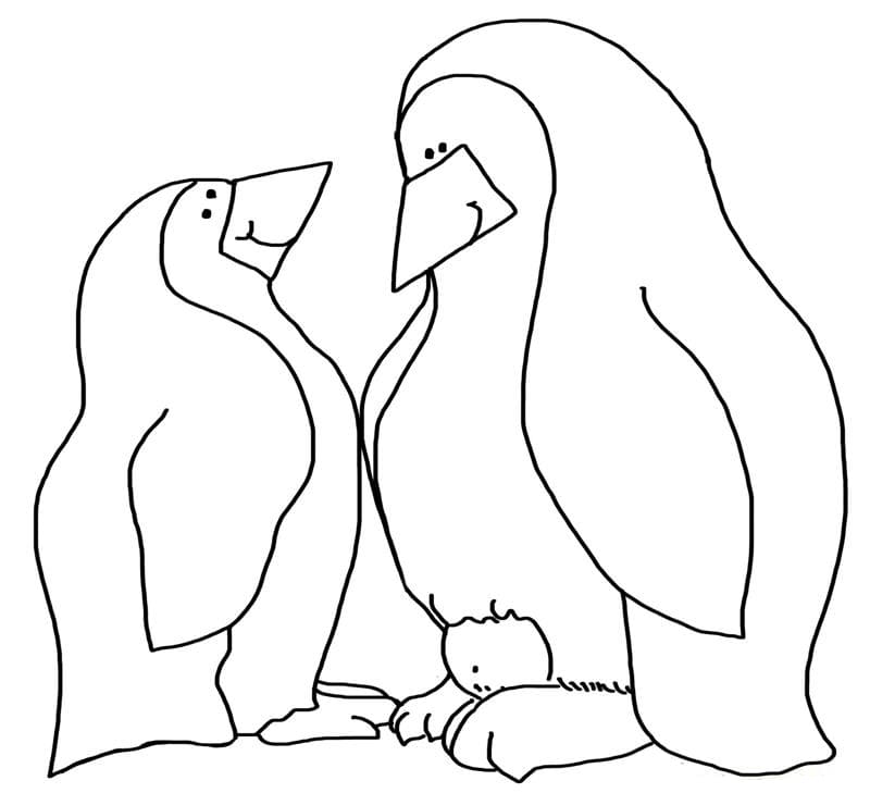 Pingviner Tegninger til Farvelægning