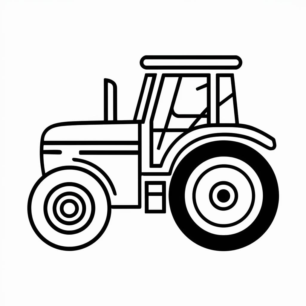 Traktor let Tegninger til Farvelægning