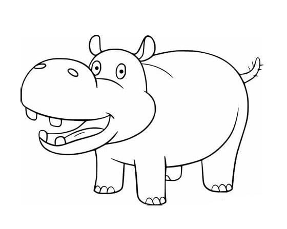 Udskriv Hippo Tegninger til Farvelægning