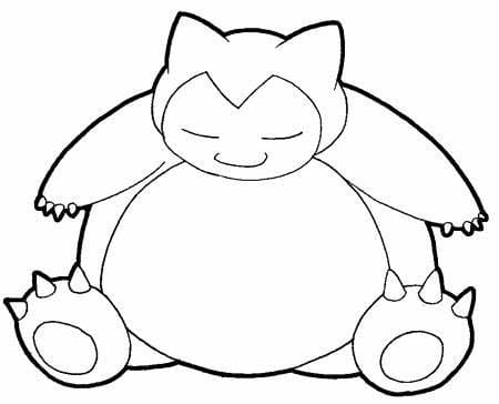 Udskriv Snorlax billede Tegninger til Farvelægning