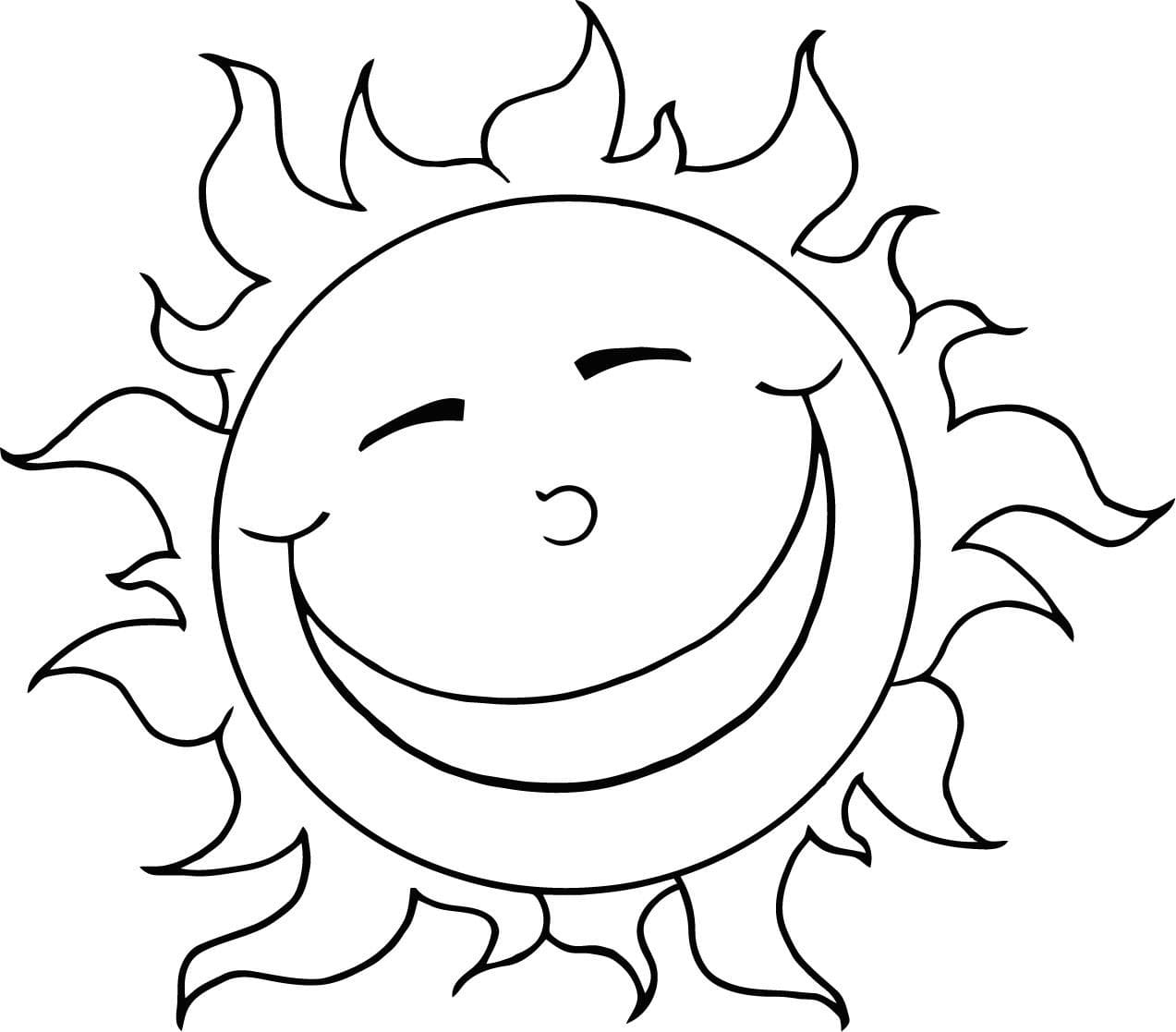 Udskriv solbillede Tegninger til Farvelægning