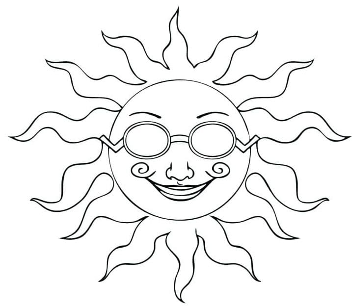 Udskriv solbillede omrids Tegninger til Farvelægning