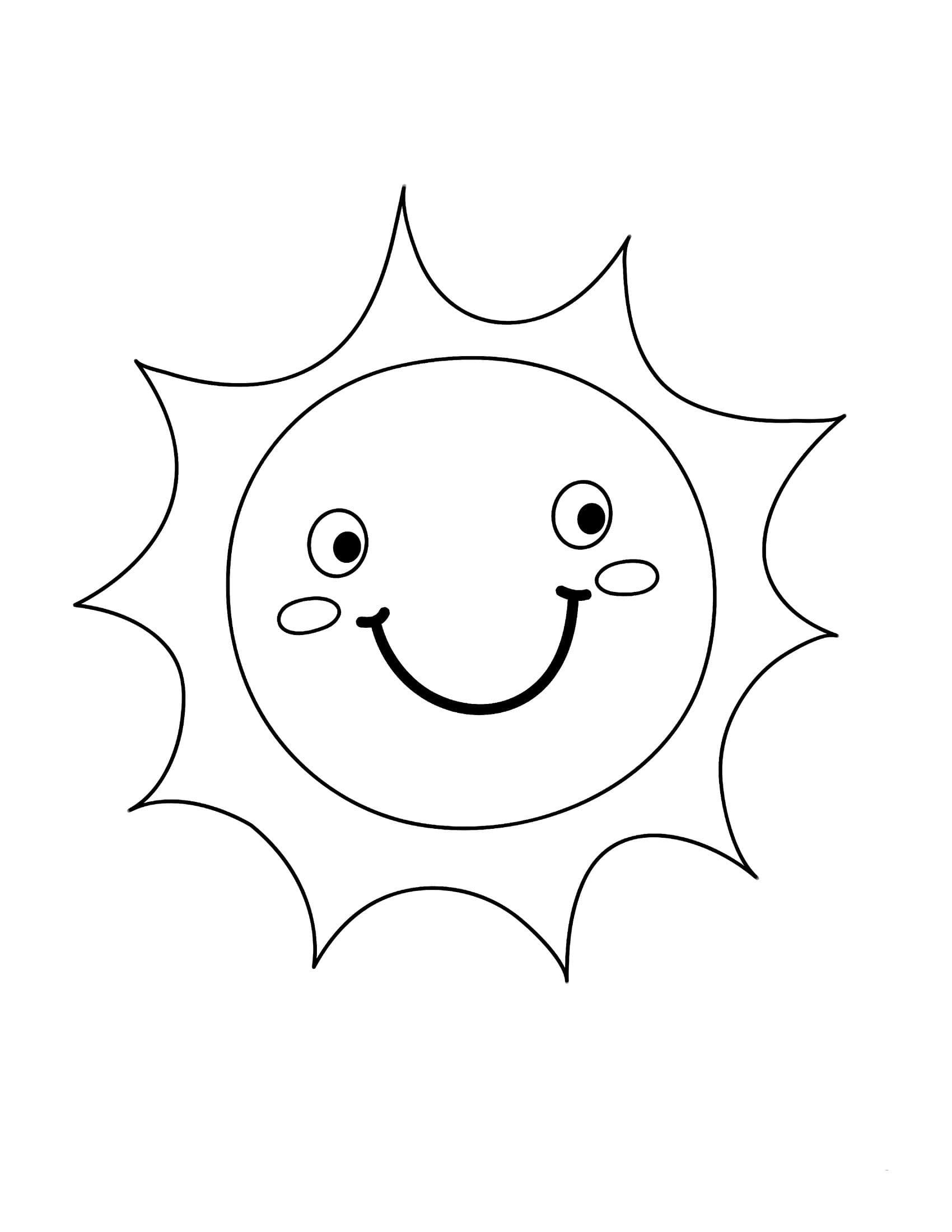 Udskriv solkontur til børn Tegninger til Farvelægning