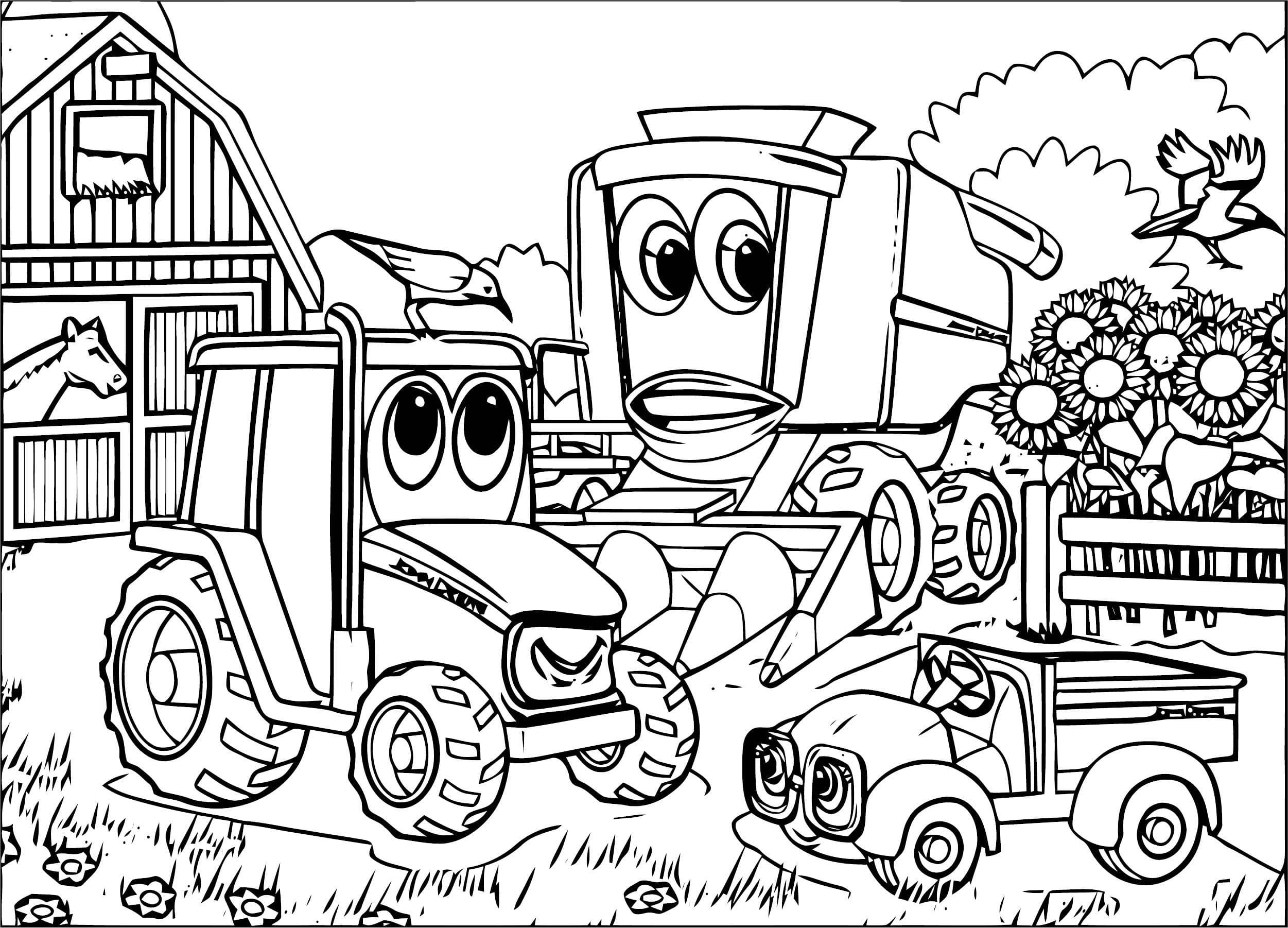 Udskrivbart traktor billede Tegninger til Farvelægning
