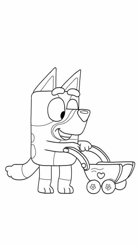 Free Bluey Image Outline Tegninger til Farvelægning