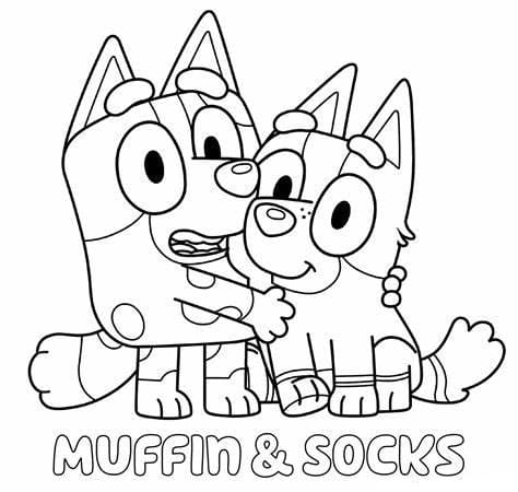 Muffin and Socks Tegninger til Farvelægning