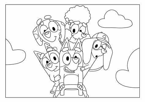 Printable Bluey Image Tegninger til Farvelægning
