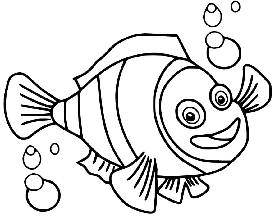 Bedårende Klovnefisk Tegninger til Farvelægning