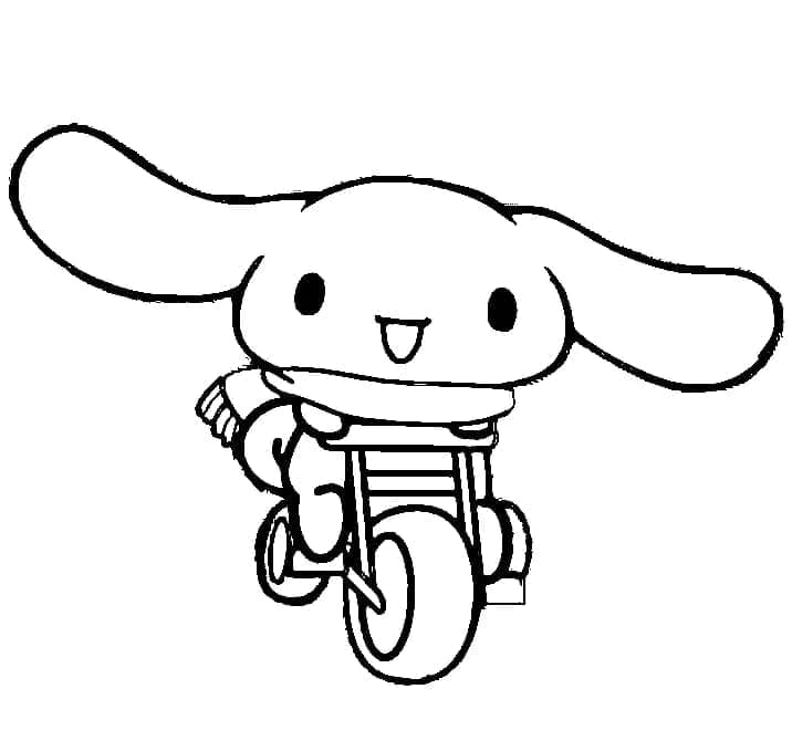 Cinnamoroll på trehjulet cykel Tegninger til Farvelægning