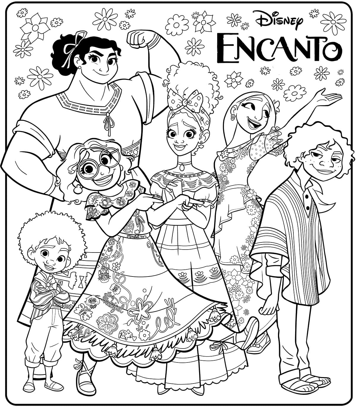 Encanto-Karakterer Tegninger til Farvelægning