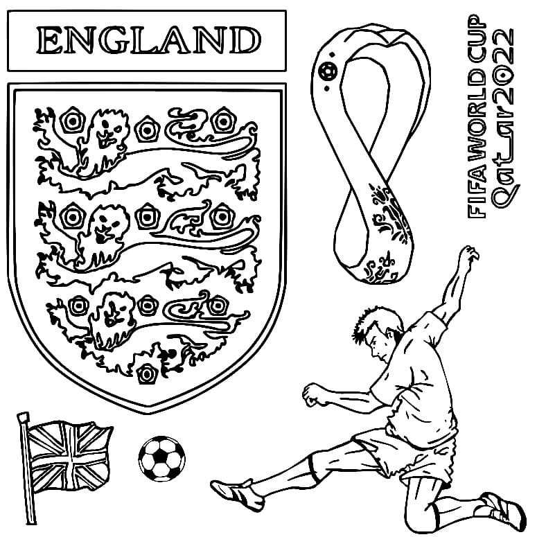 Englands fodboldlandshold Tegninger til Farvelægning