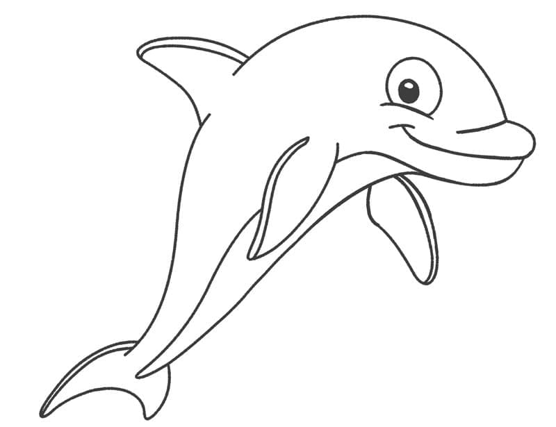 Glad Delfin Tegninger til Farvelægning