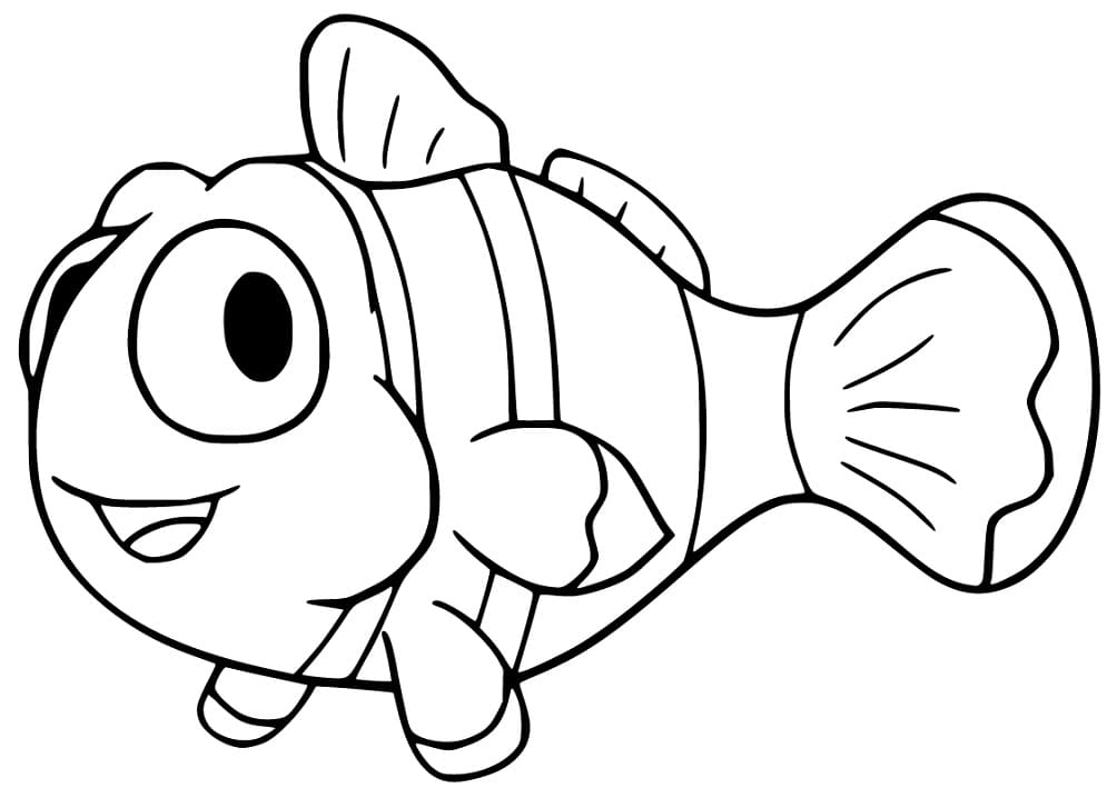 Glad Klovnefisk Tegninger til Farvelægning