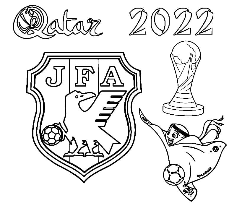 Japans fodboldlandshold Tegninger til Farvelægning