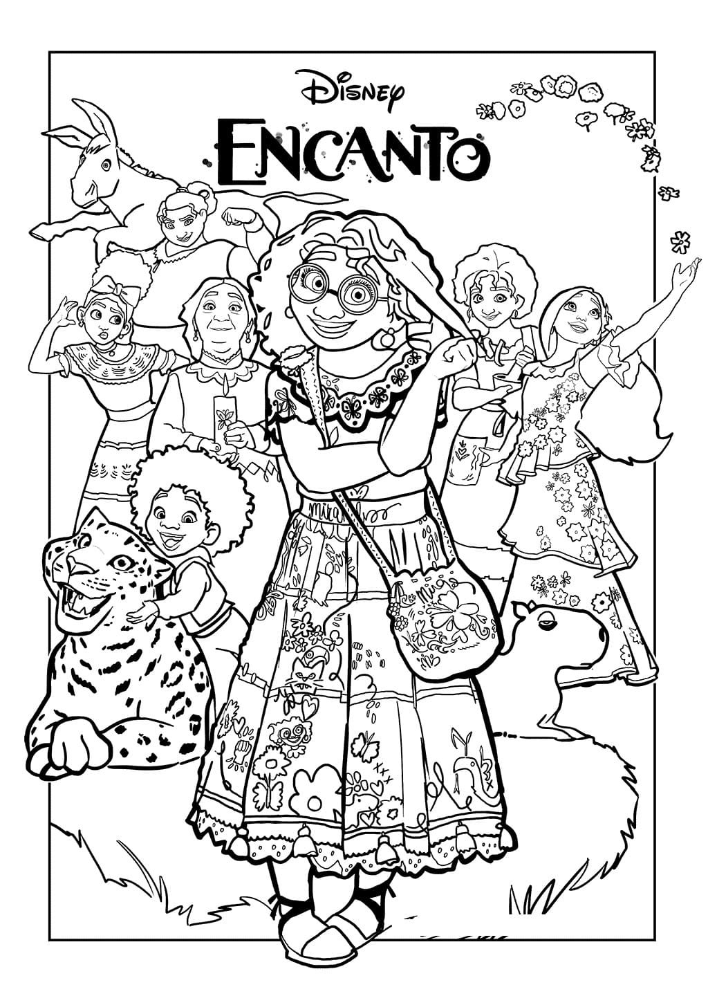Karakterer Fra Encanto Tegninger til Farvelægning
