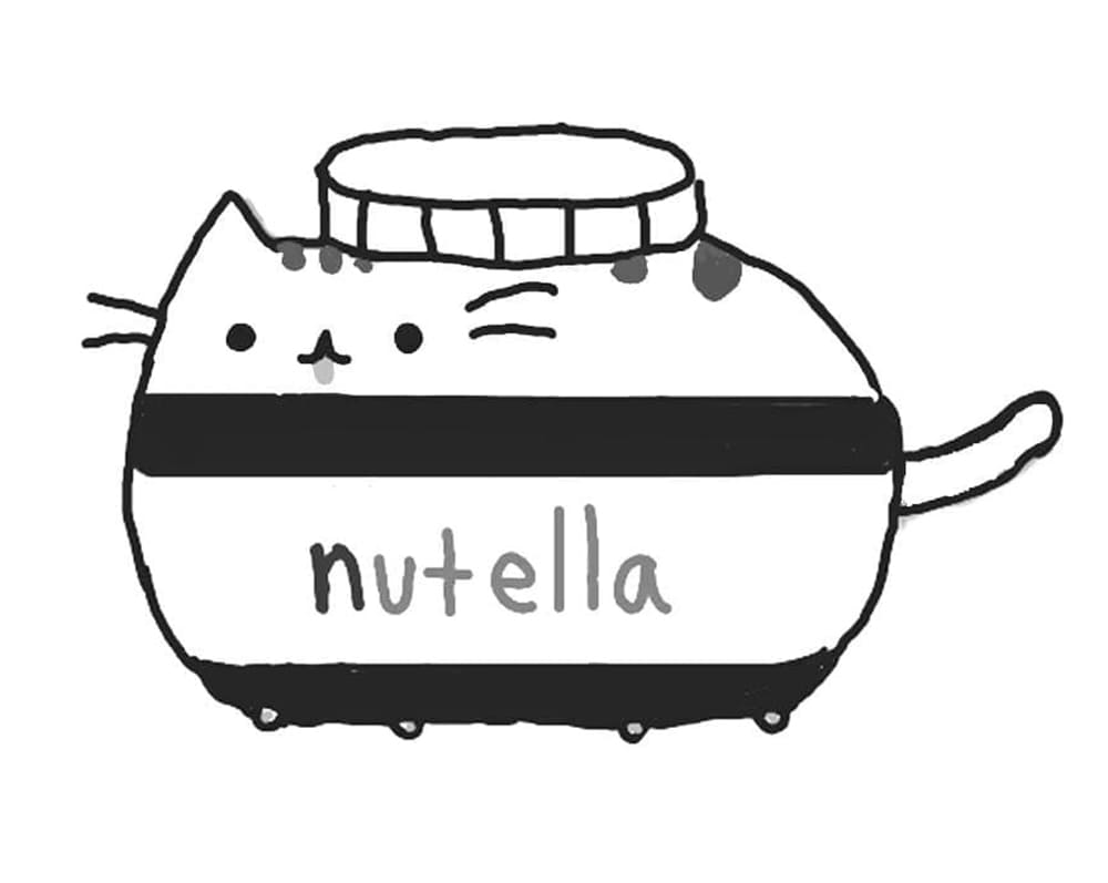 Nutella Pusheen Tegninger til Farvelægning