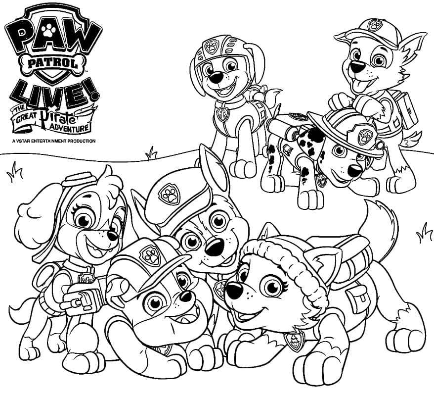 Paw Patrol-Eventyr Tegninger til Farvelægning