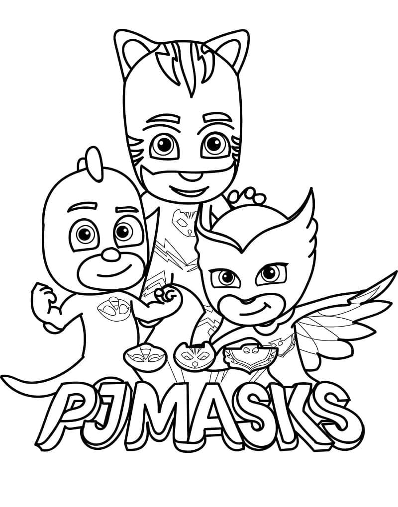 PJ Masker Team Logo Tegninger til Farvelægning