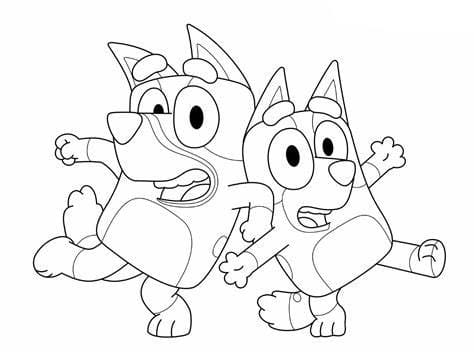 Print Bluey Image Outline Tegninger til Farvelægning