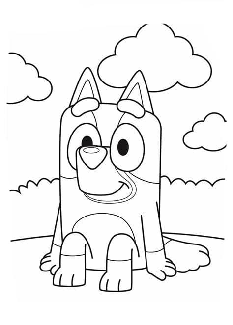 Print Bluey Outline Tegninger til Farvelægning